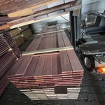 Ca. 60x Purple Heart hardhouten planken geschaafd, 21x120mm, lengte 11